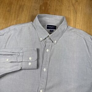 Charles Tyrwhitt Classic Fit Long Sleeve Button Down Shirt Mens XL Gray